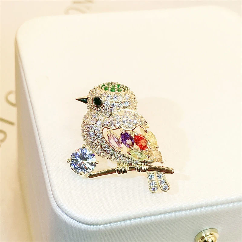 维锦 合金胸针 喜鹊小鸟胸针高档女可爱精致西装领针别针胸花配饰