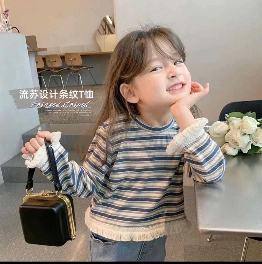 【现货*工厂直销*新疆西藏包邮】儿童节秋季新款条纹长袖百搭T恤