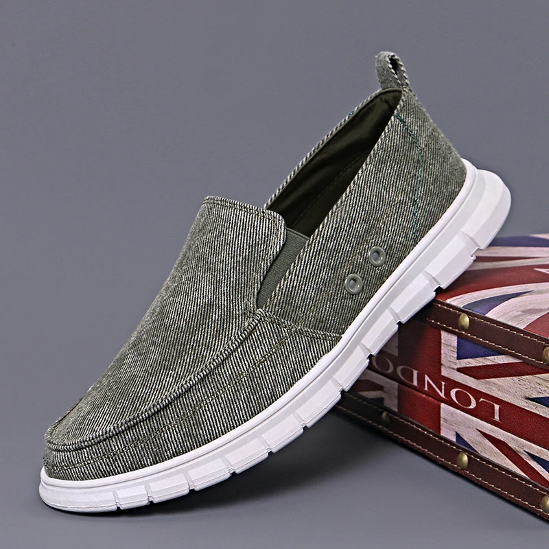 3033 新款帆布一脚蹬休闲男鞋 软底舒适时尚百搭