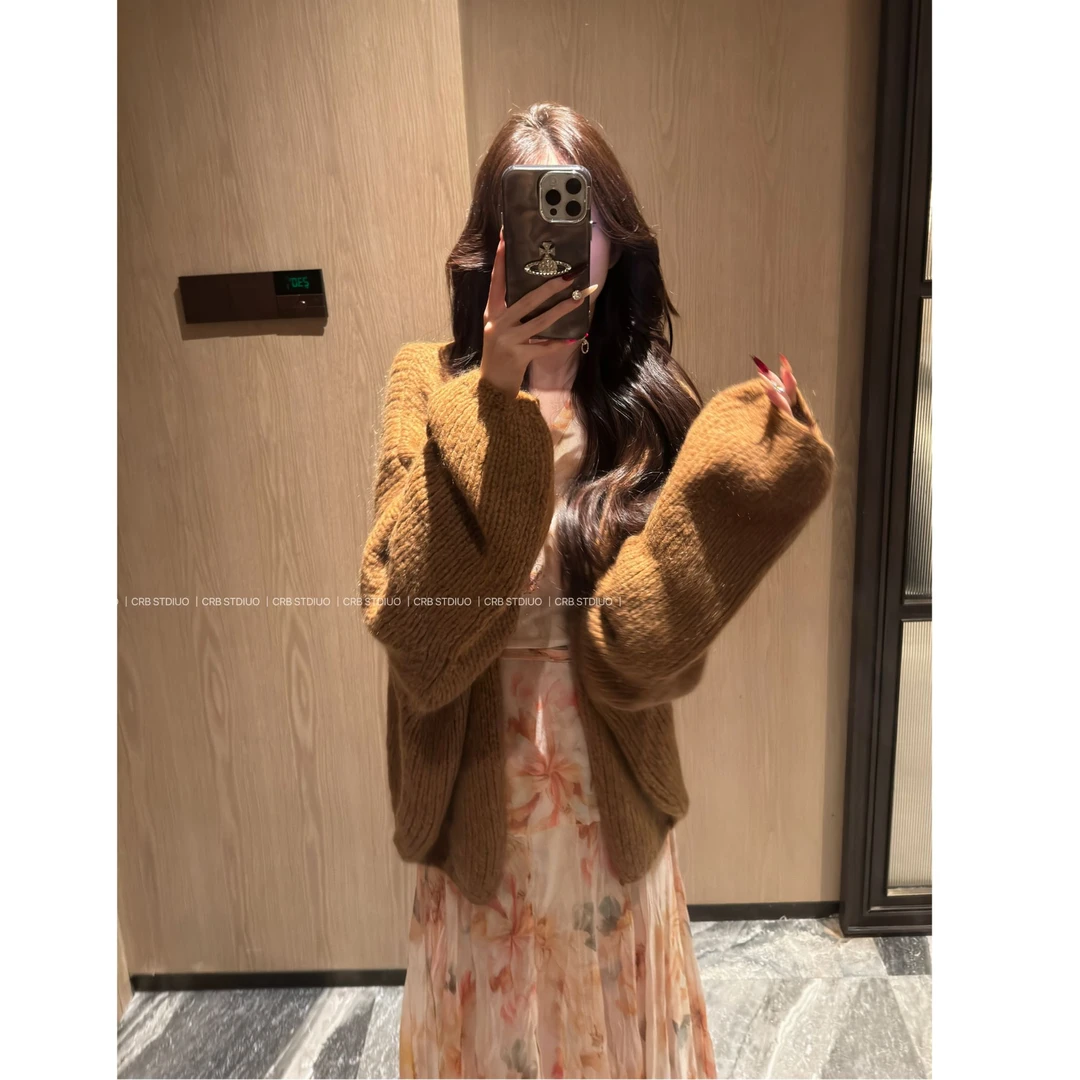 【春日部】糖炒栗子 软呼呼慵懒大开衫0487