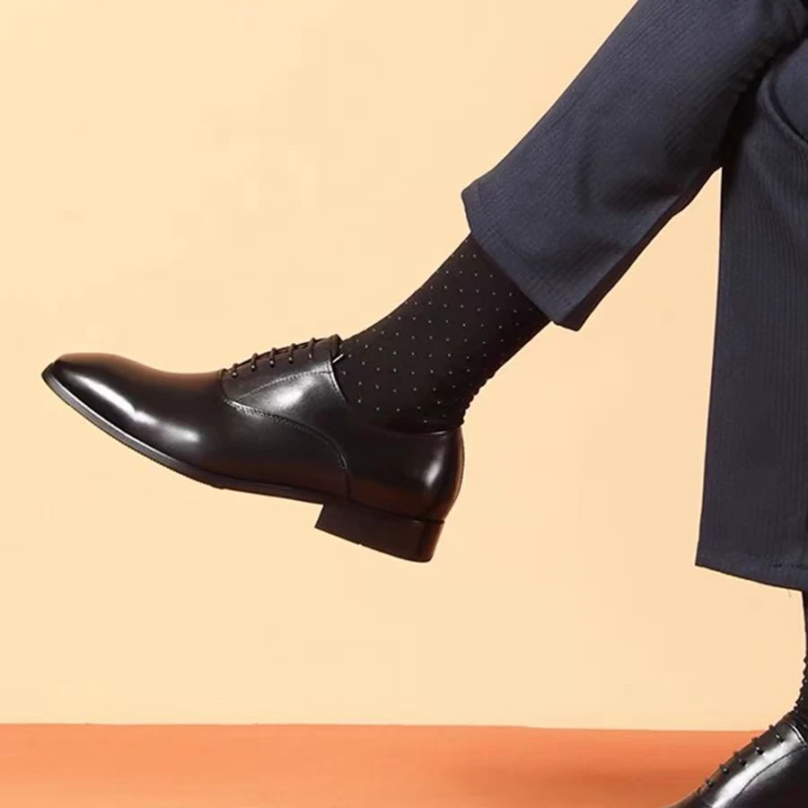 017手工商务正装皮鞋真皮英伦牛津新郎结婚鞋尖头系带男鞋8CM6