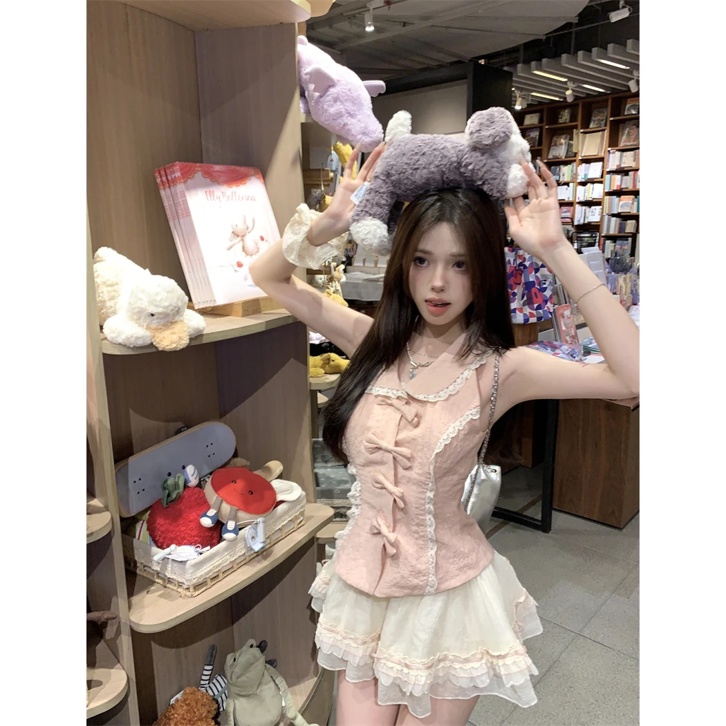 设计纯欲甜美上衣蓬蓬半身裙辣妹两件套女装2025年高级感性感穿搭