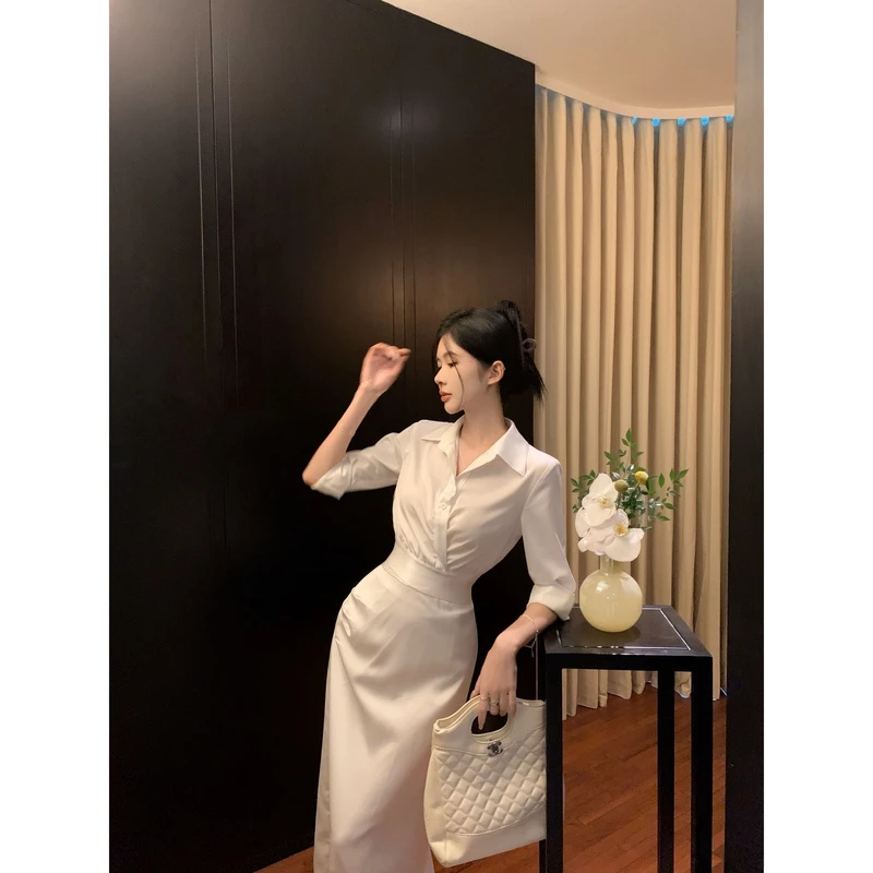 上衣气质褶皱显瘦半身裙轻奢小众法式赫本风收腰夏装搭配一整套女
