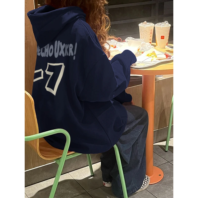 mnmf2023新款美式复古连帽拉链慵懒风外套秋冬季小众设计感#T7121