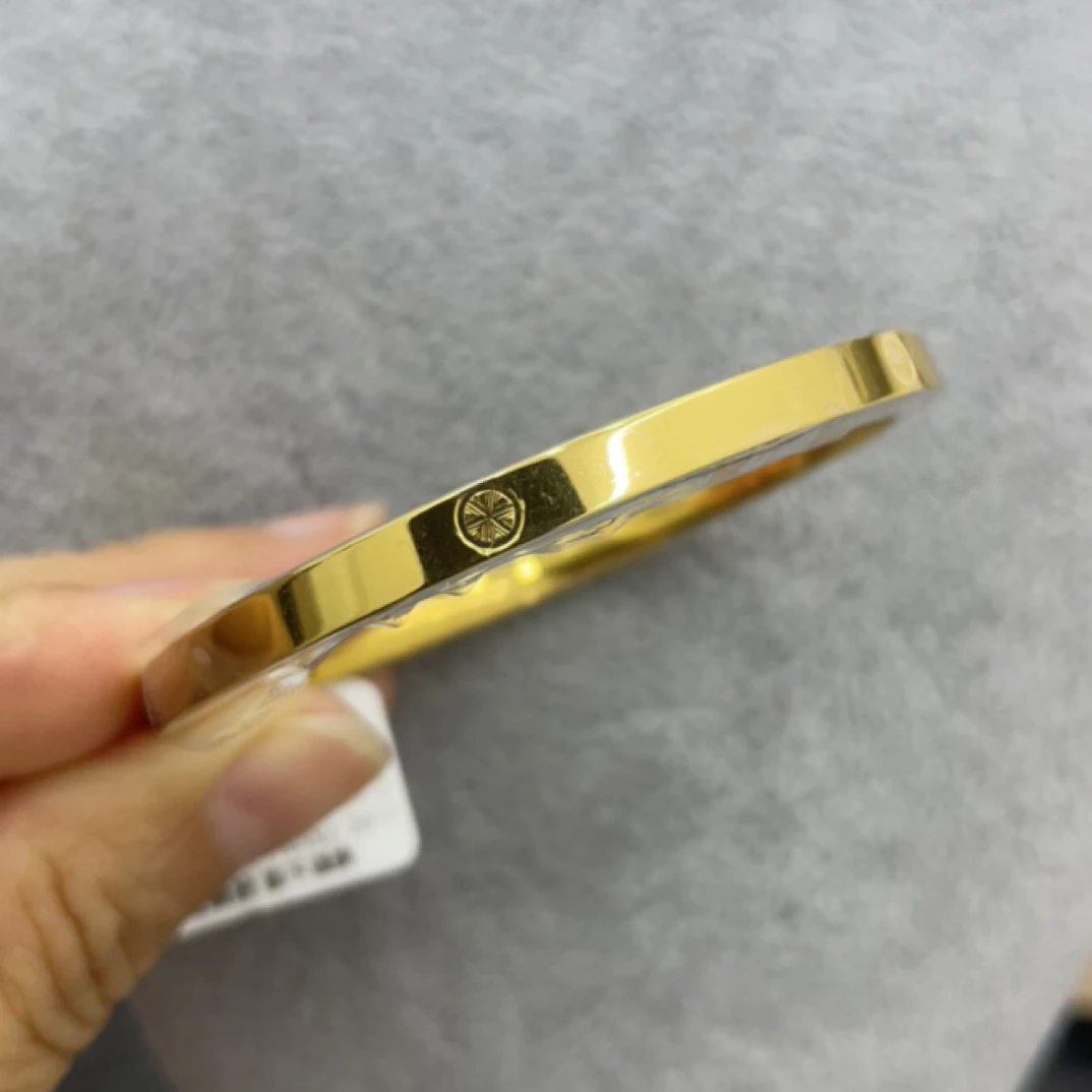 足金999黄金5G工艺光面米字手镯