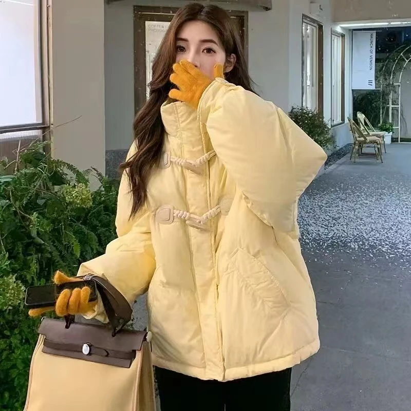 【洋气千金】牛角扣棉服女短款冬季女士棉袄小个子保暖外套潮