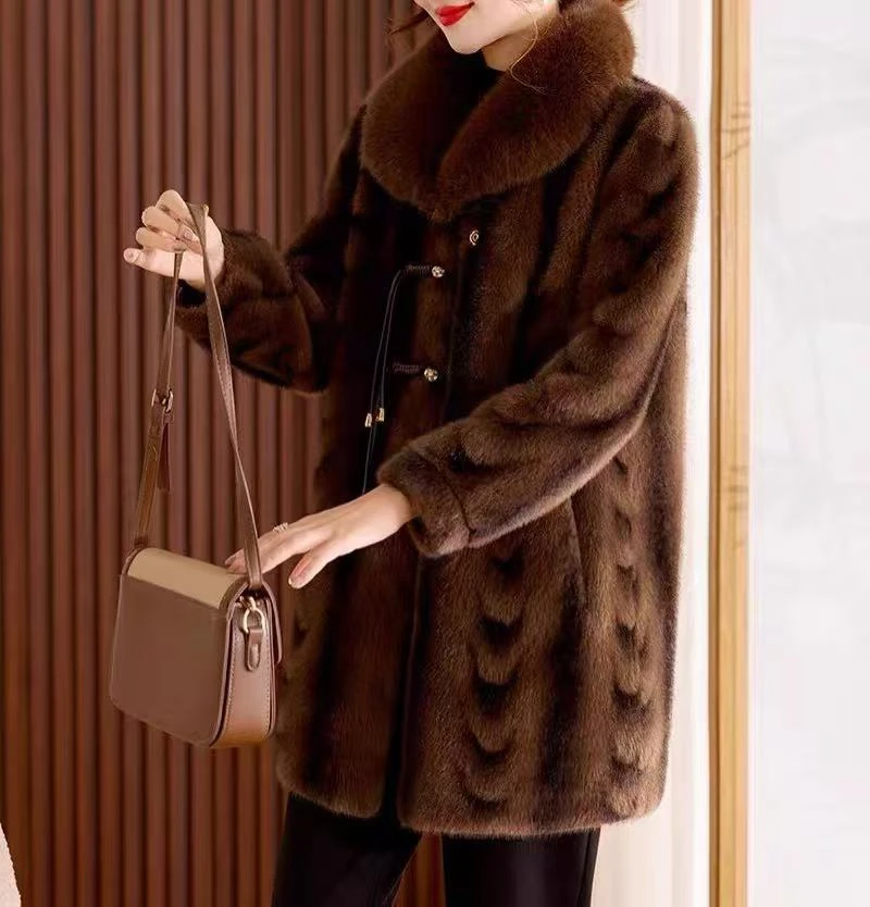 2024新款酒红秋冬加厚轻奢显瘦高端气质中长款气质百搭女士外套02