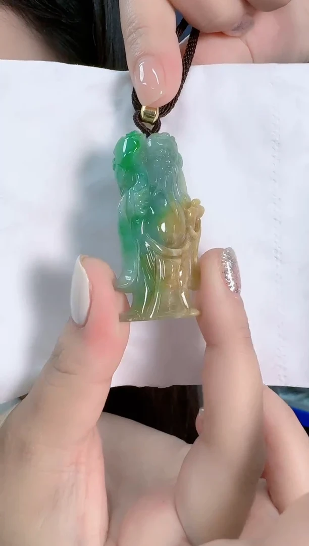 【闪购商品】翡翠颈饰未镶嵌孤品财神