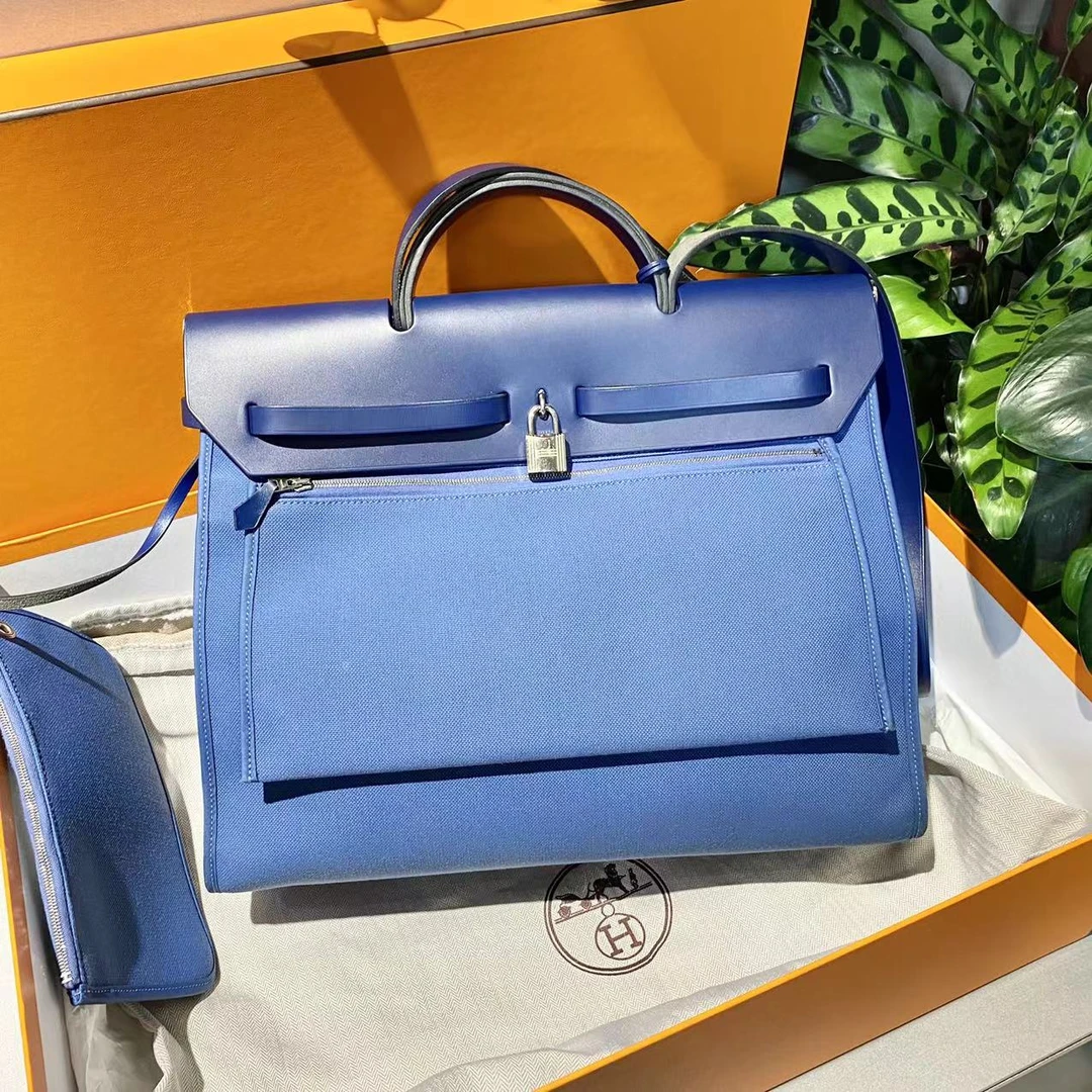 95新 Hermes/爱马仕 爱马仕  蓝色herbay39 手提单肩包