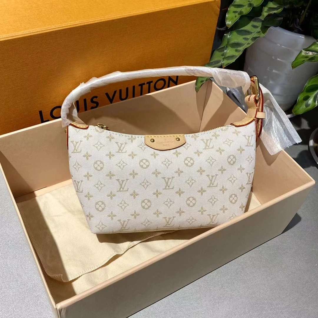 全新未使用 LouisVuitton/路易威登 LV   24新款丹宁饭盒包手提包