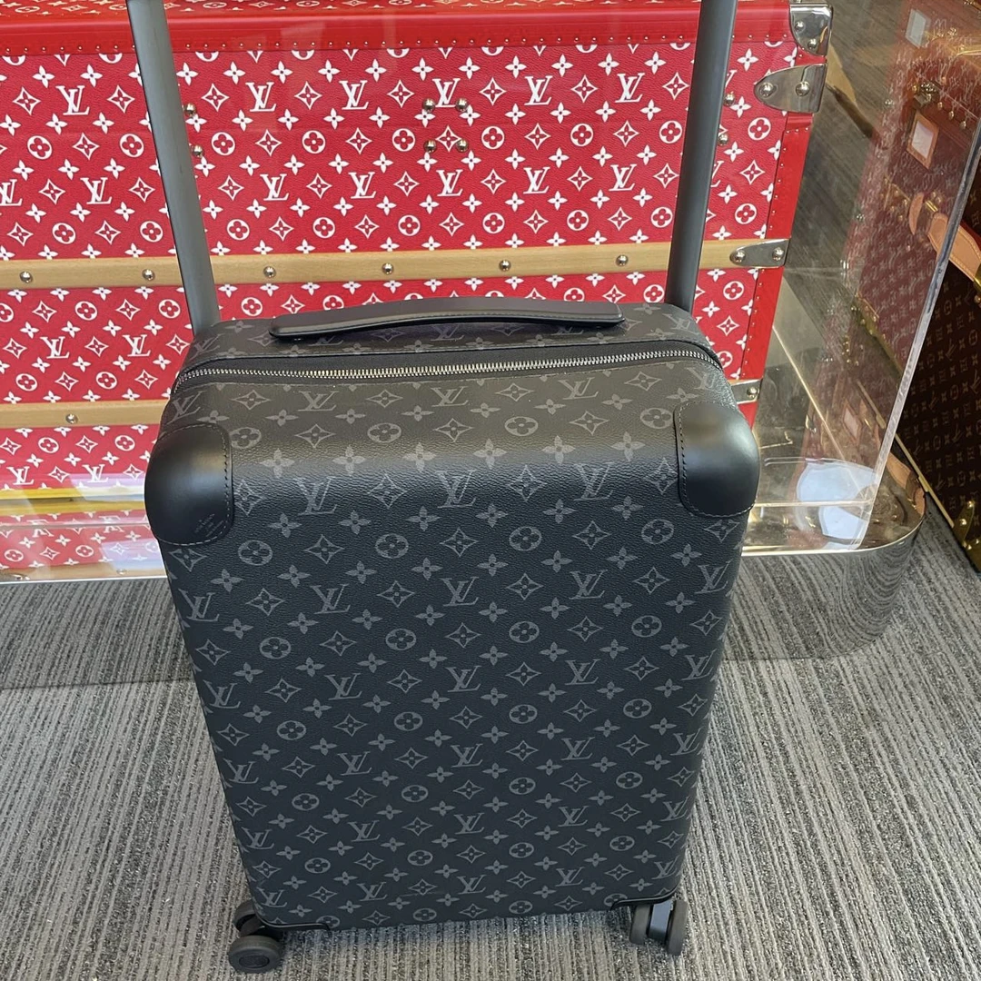 95新 LouisVuitton/路易威登 LV   黑花horizon 55旅行箱  拉杆箱