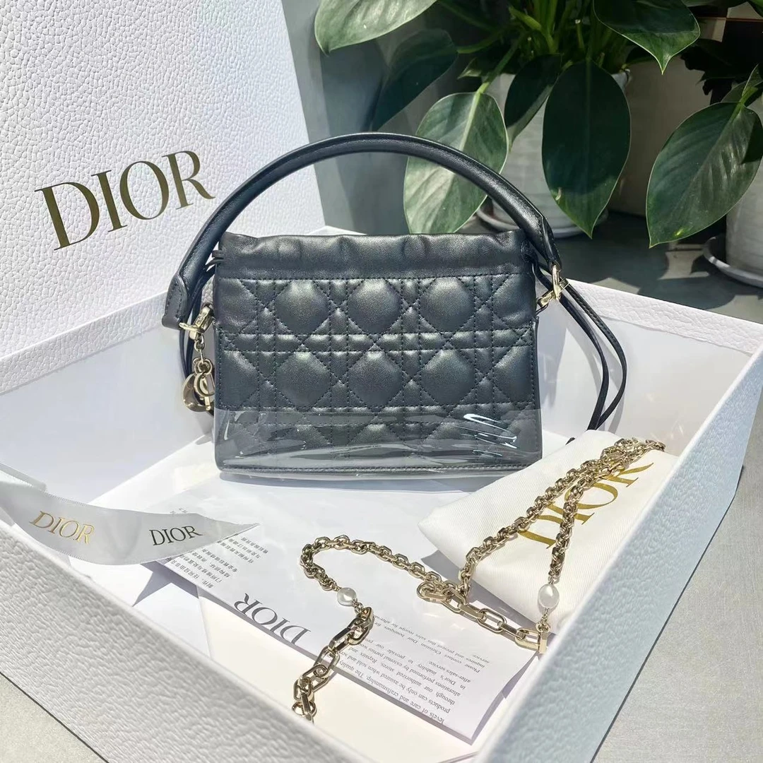 95新 DIOR/迪奥 迪奥   Lady mini抽绳福袋包 手提单肩包