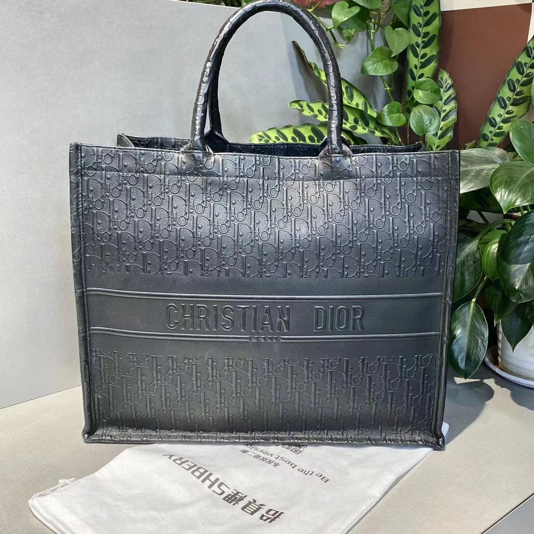 95新 DIOR/迪奥 迪奥   黑色book tote托特包 手提单肩包-1