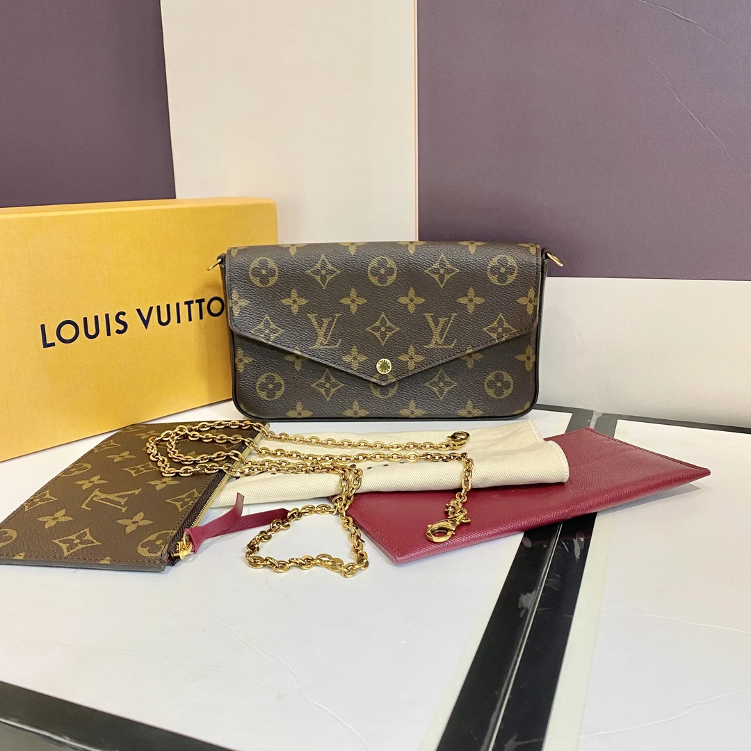 95新 LouisVuitton/路易威登 LV   老花三合一芯片 单肩斜跨包-1