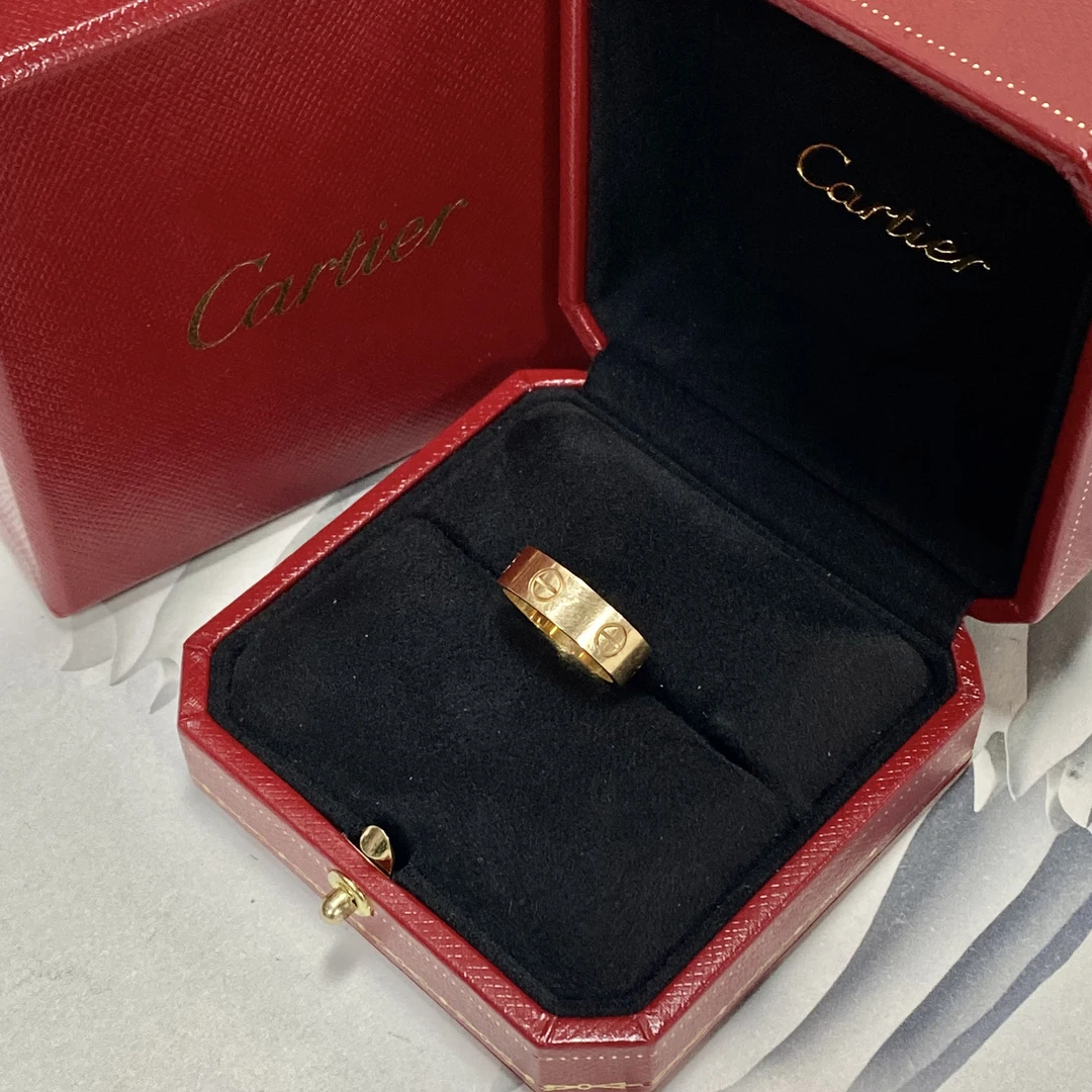 95新 Cartier/卡地亚 卡地亚    经典love系列宽版 50码 戒指-1