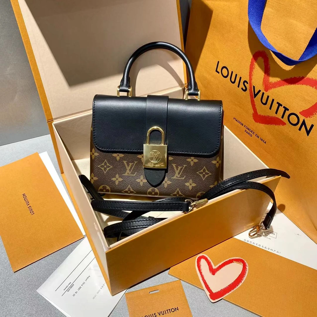 99新 LouisVuitton/路易威登 LV   拼色bb锁头包 手提斜挎包-1