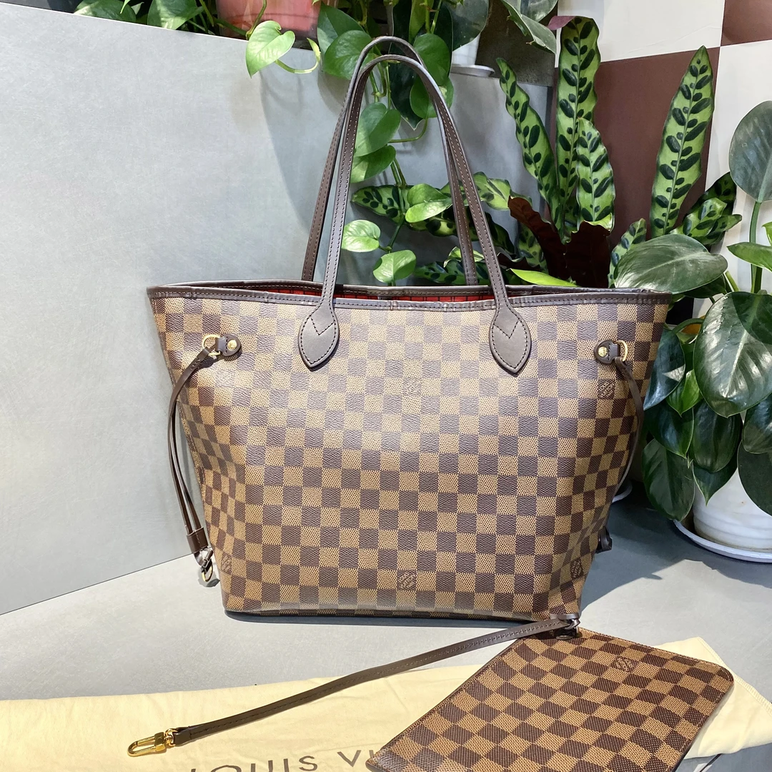 95新 LouisVuitton/路易威登 LV  棋盘格nf购物袋 单肩包-2