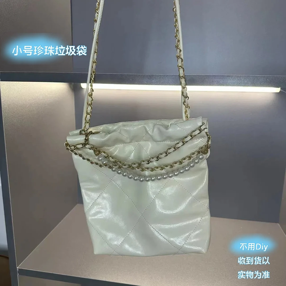 【小号珍珠垃圾袋】真皮摄影包包茉