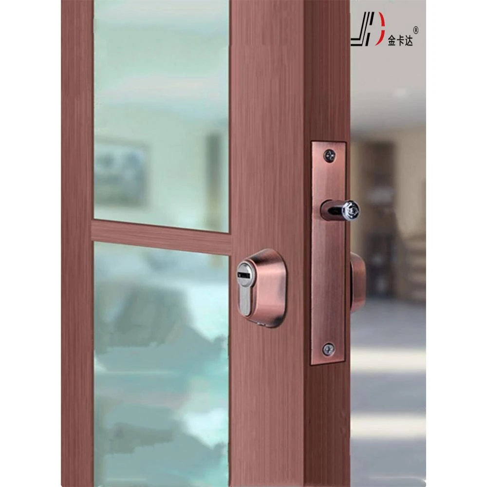 大门锁店铺门框玻璃锁铝合金窄框锁地锁地弹簧双开门锁家用通用型