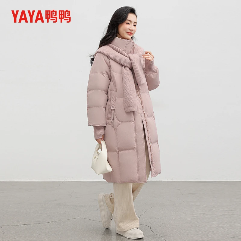 YAYA/鸭鸭御寒保暖加厚长款羽绒服时尚气质厚款轻暖感YE3B627241A