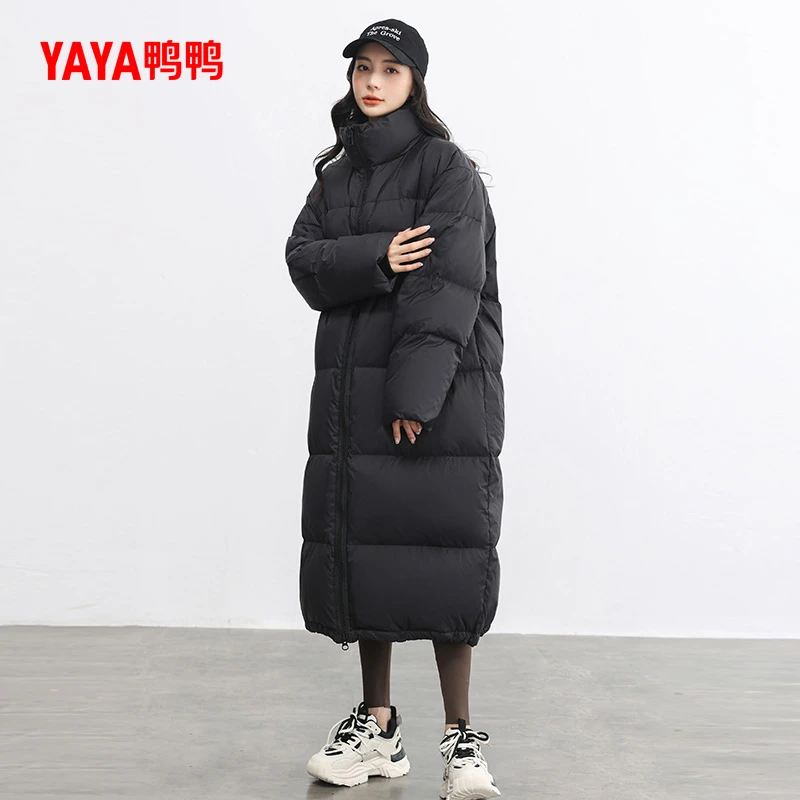 【YE3B601621E】休闲韩版过膝大被子立领轻薄款羽绒服女
