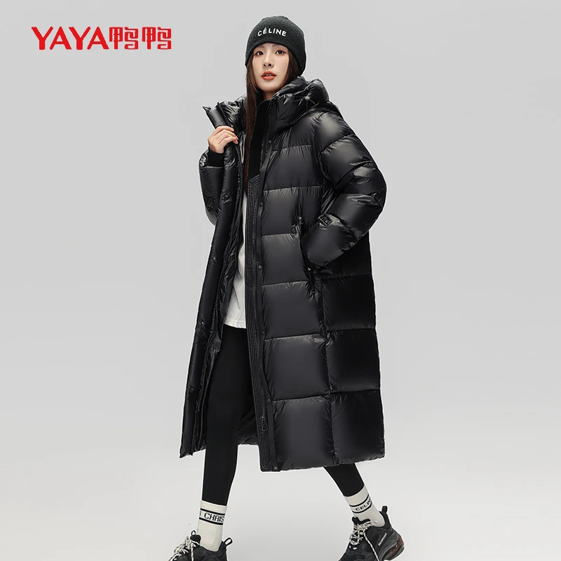 YAYA/鸭鸭【YE3B021895E】韩版加厚户外过膝休闲时尚长款保暖羽绒服