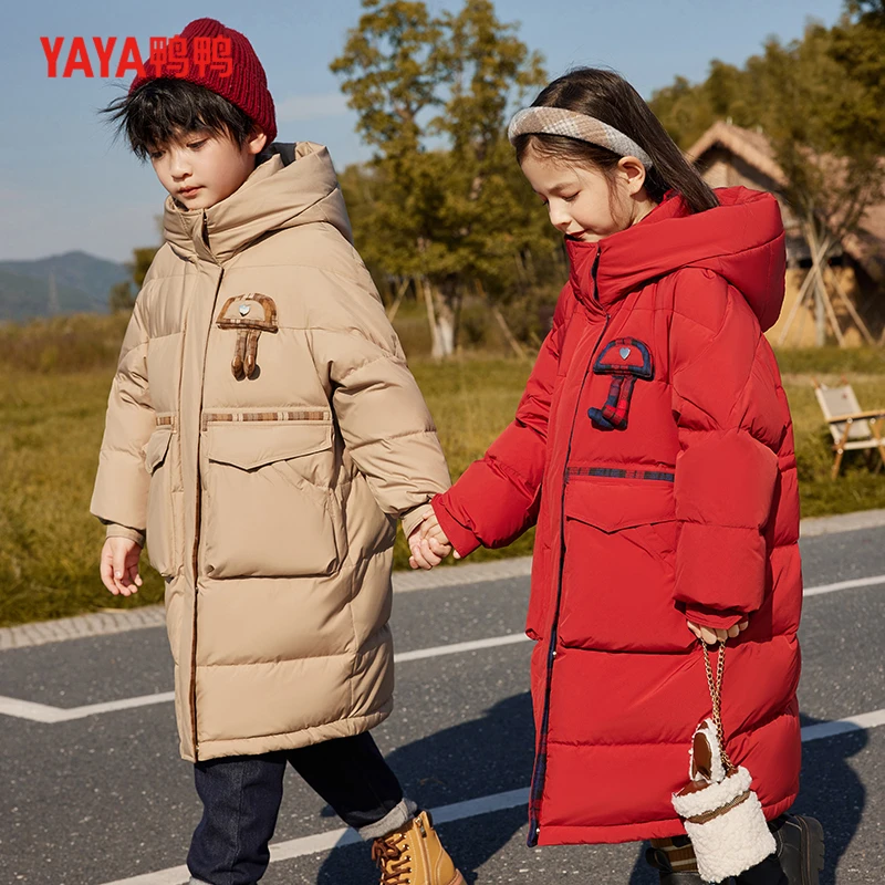 YAYA/鸭鸭YE3B803673E男女童长款羽绒服防风时尚加厚保暖秋冬季