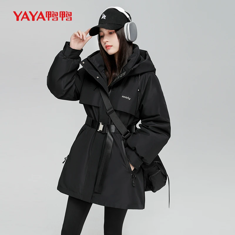YAYA/鸭鸭YE3B620015E运动时尚休闲轻暖感派克风衣冬季保暖羽绒服