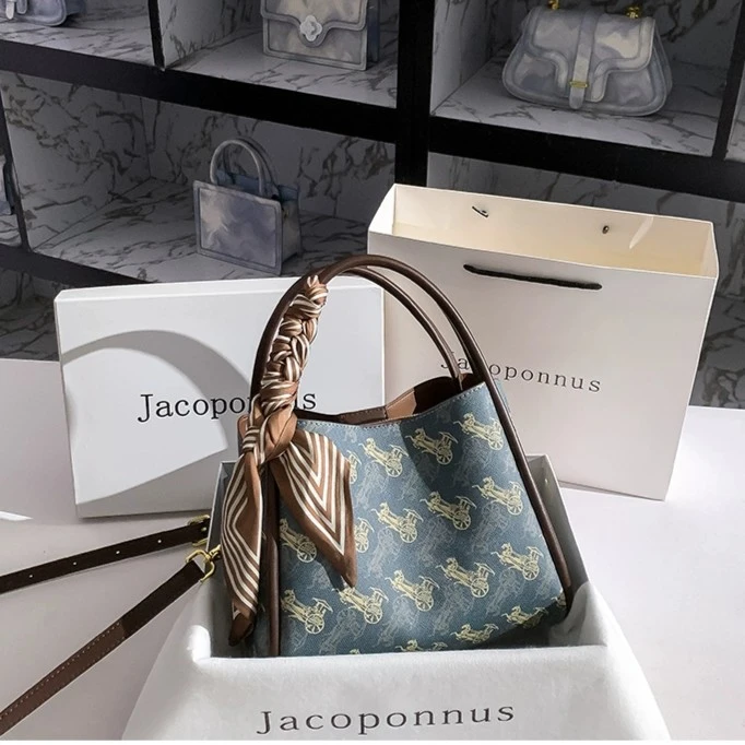 【雅各邦】真皮水桶包女手提2025新款爆款流行百搭通勤菜篮子包包女