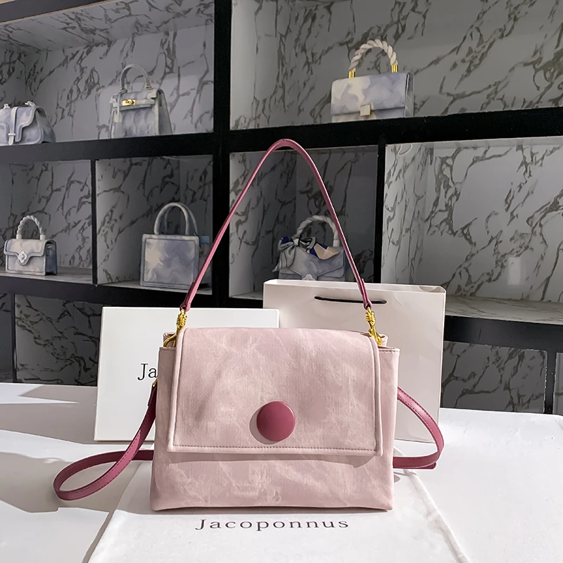【HOMTOMIND】感小众大容量斜挎包粉色托特单肩包大托特女网红百搭