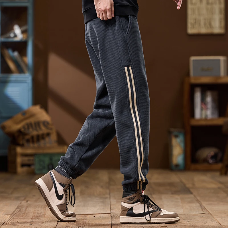 2024秋冬（有加绒）针织休闲裤男潮牌潮流运动韩版百搭裤子透气男士