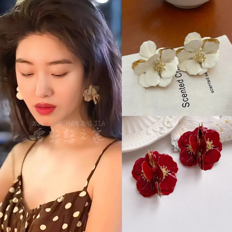 铜合金耳饰 个性夸张花朵耳饰耳钉耳夹耳坠秋冬新款