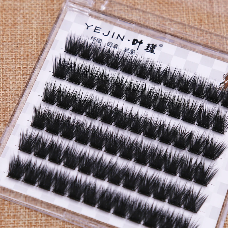 免胶假睫毛分段超浓密自然轻盈卷翘硬梗单簇自嫁接新手T50大容量