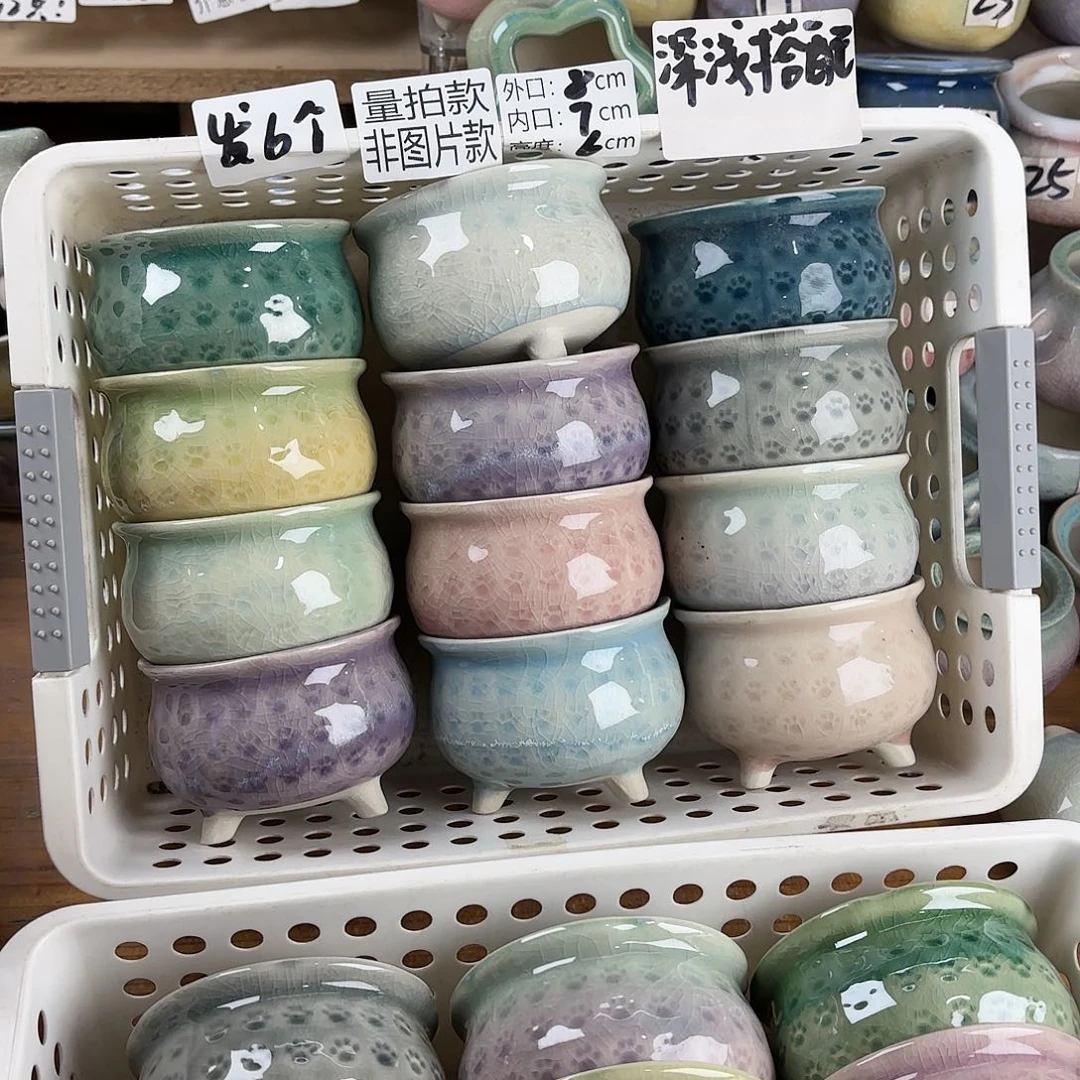花瓣口口径较小 非完美工艺品