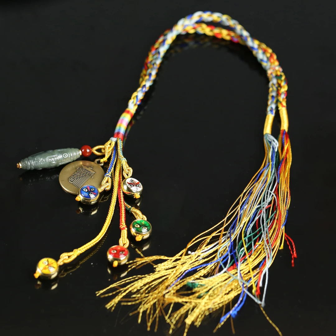 WG新疆和田玉墨绿九眼五路财神挂件WG000831九眼尺寸约41mm