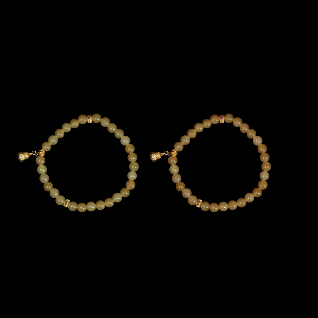 预售新疆和田玉糖玉单圈手串RB241863尺寸约6mm多样发发一件