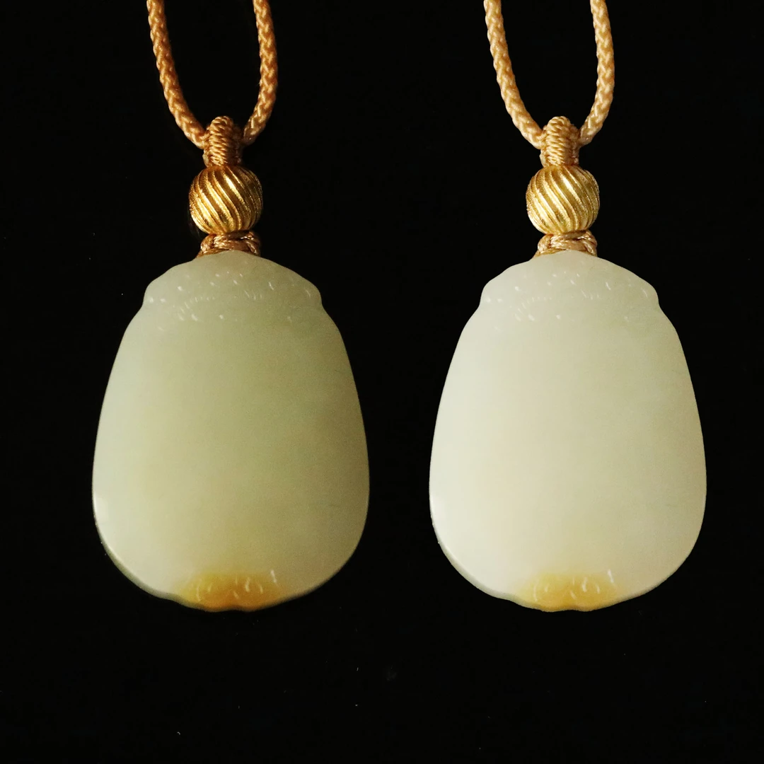 预售新疆和田玉糖白玉镜平安RB241667尺寸约23*30mm多样发发一件