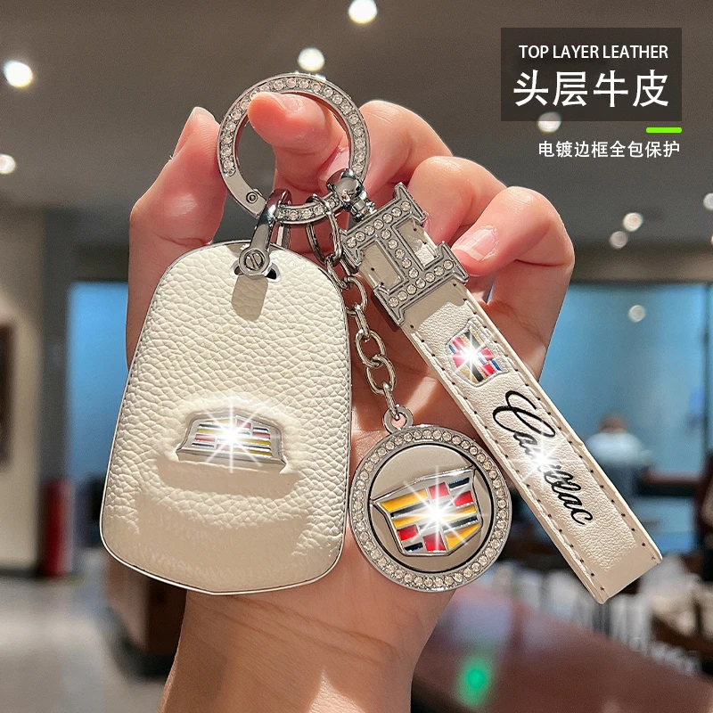 适用凯迪拉克钥匙套XT5 XT6 ct4 ct5 ct6 ATSL XTS 车XT4真皮扣壳