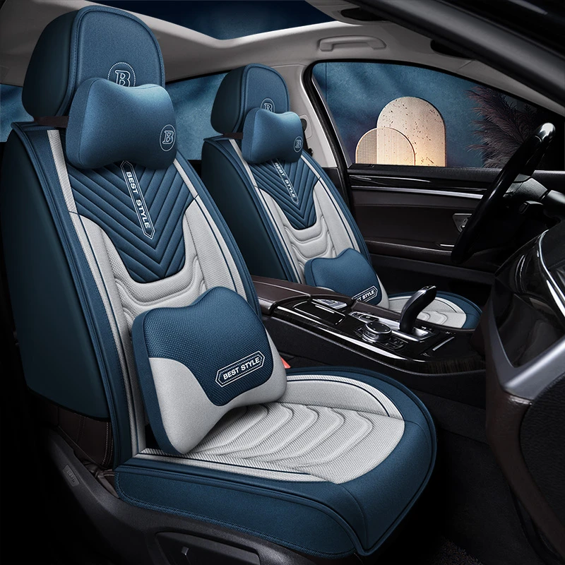 新款汽车座套四季通用全包围座椅套亚麻汽车坐垫布艺夏季车座套