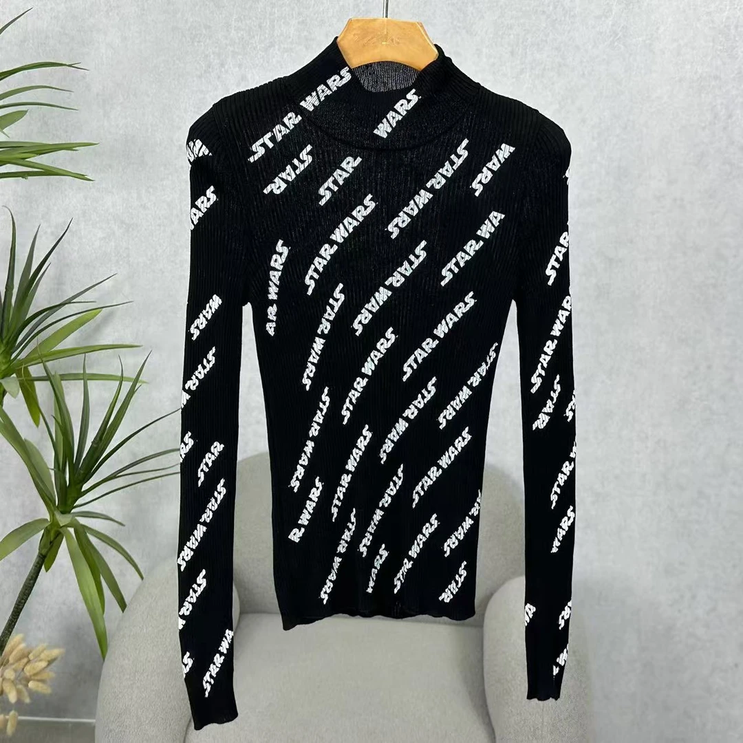 LI丽系列  Z1259   女装时尚撤柜上衣针织打底衫黑色TK7215101