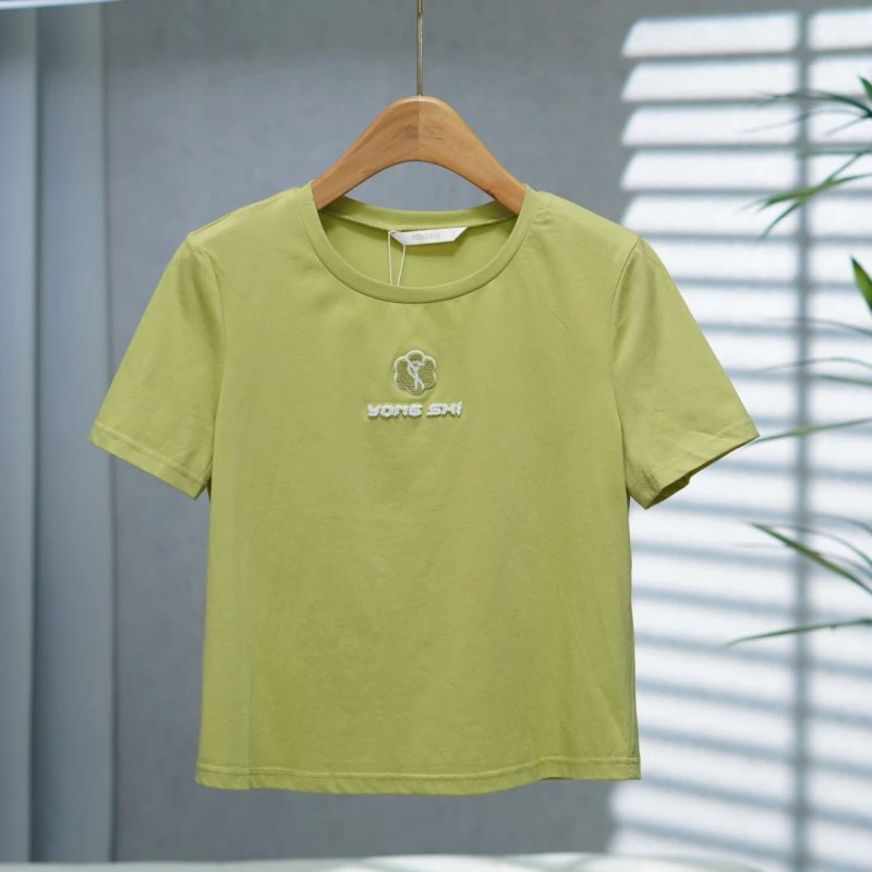 咏系列  Y711   女装时尚撤柜休闲上衣T恤缤纷绿B3093504