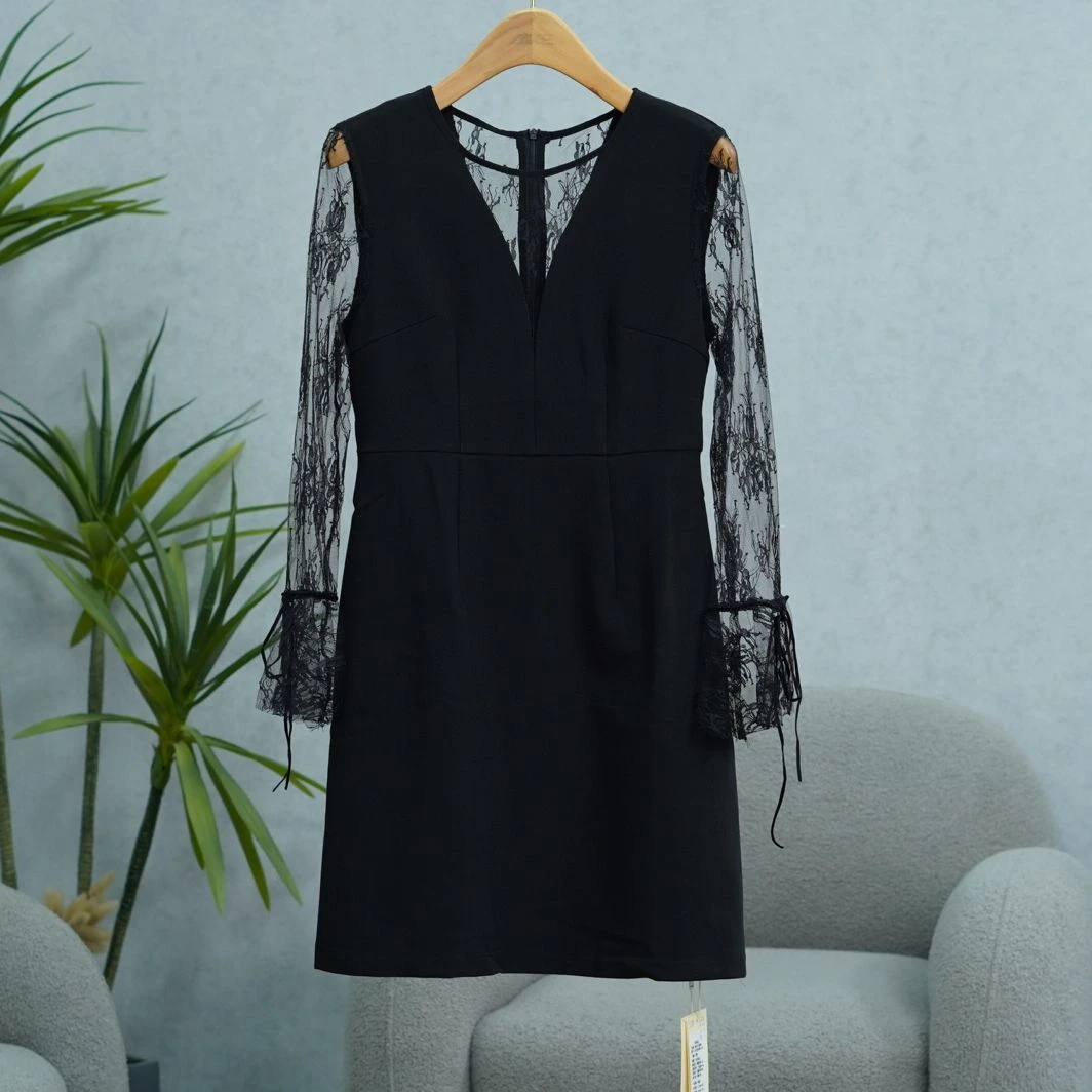 玛系列   S298   女装简约时尚春秋连衣裙黑色PX1543
