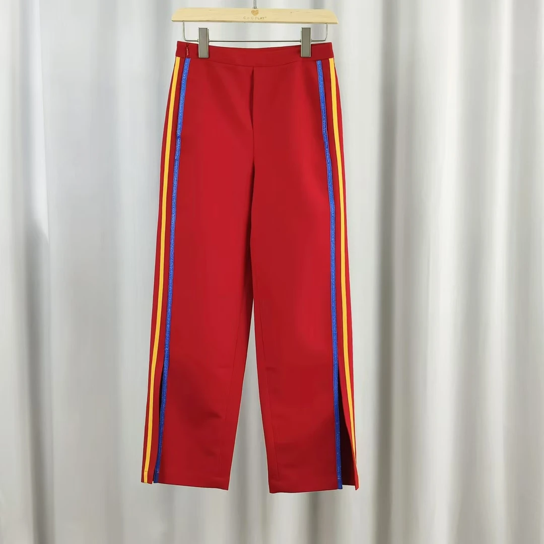 YOU系列  Z248女装时尚撤柜休闲直筒裤复古红HKCZ012015