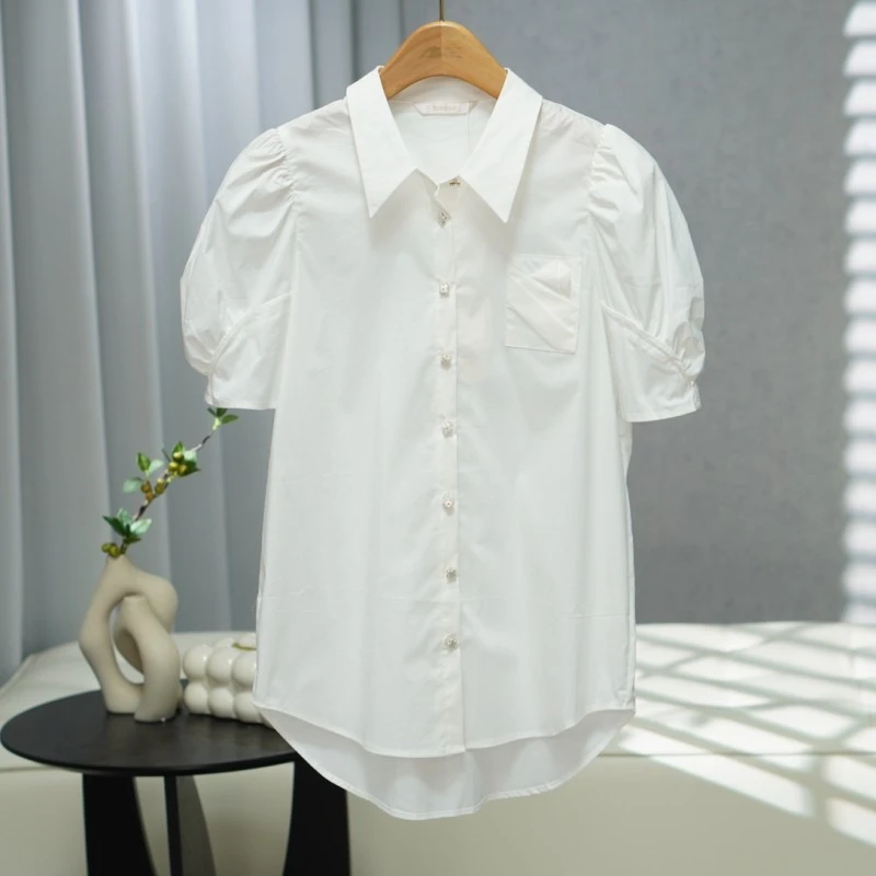 咏系列  Y563   女装时尚撤柜上衣衬衫米白B3032404