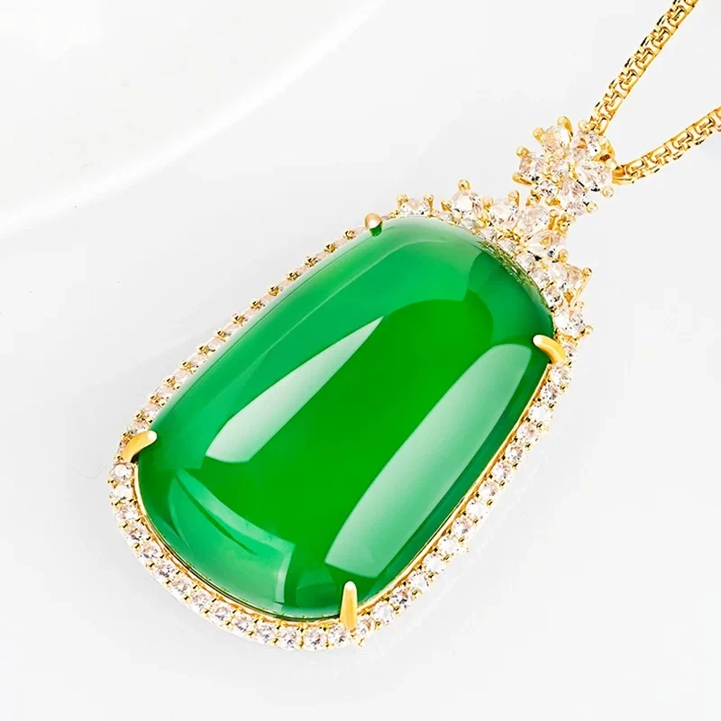 A148 金宝绿玛瑙无事牌吊坠