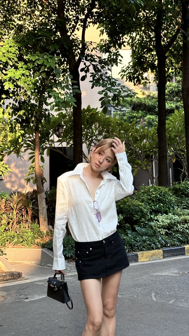 时尚气质亚麻百搭衬衫88287