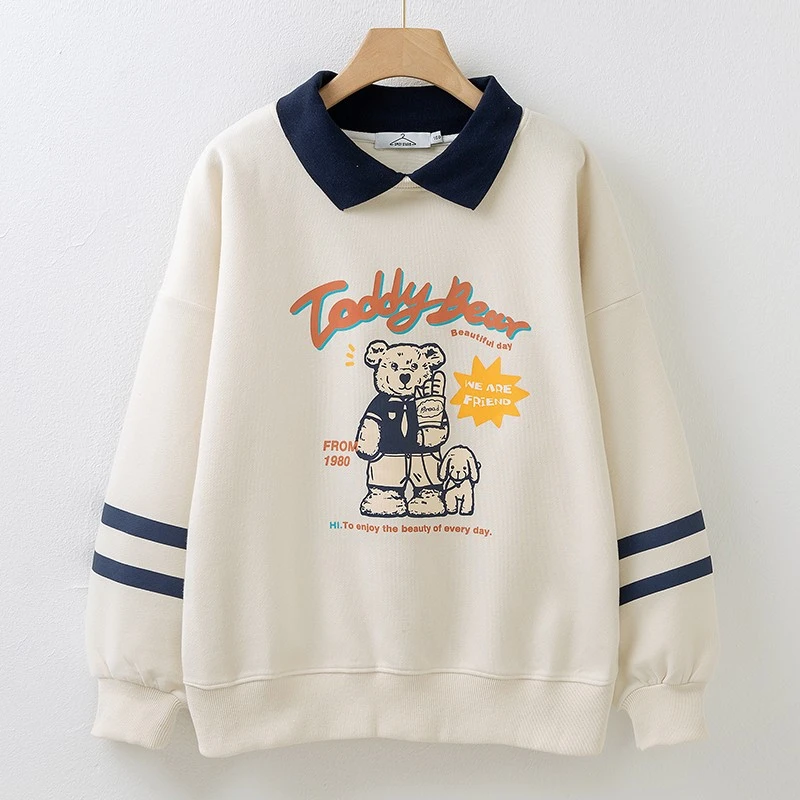 女童卫衣2023新款秋季女大童洋气衣服春秋儿童装翻领套头时尚上衣