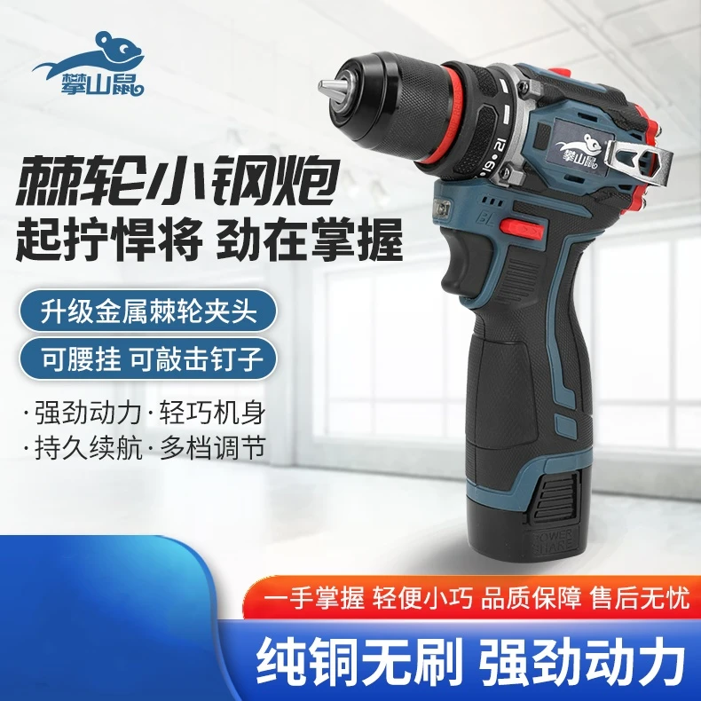 大功率小钢炮纯铜无刷电钻手电钻充电式锂电钻多功能电动工具电池