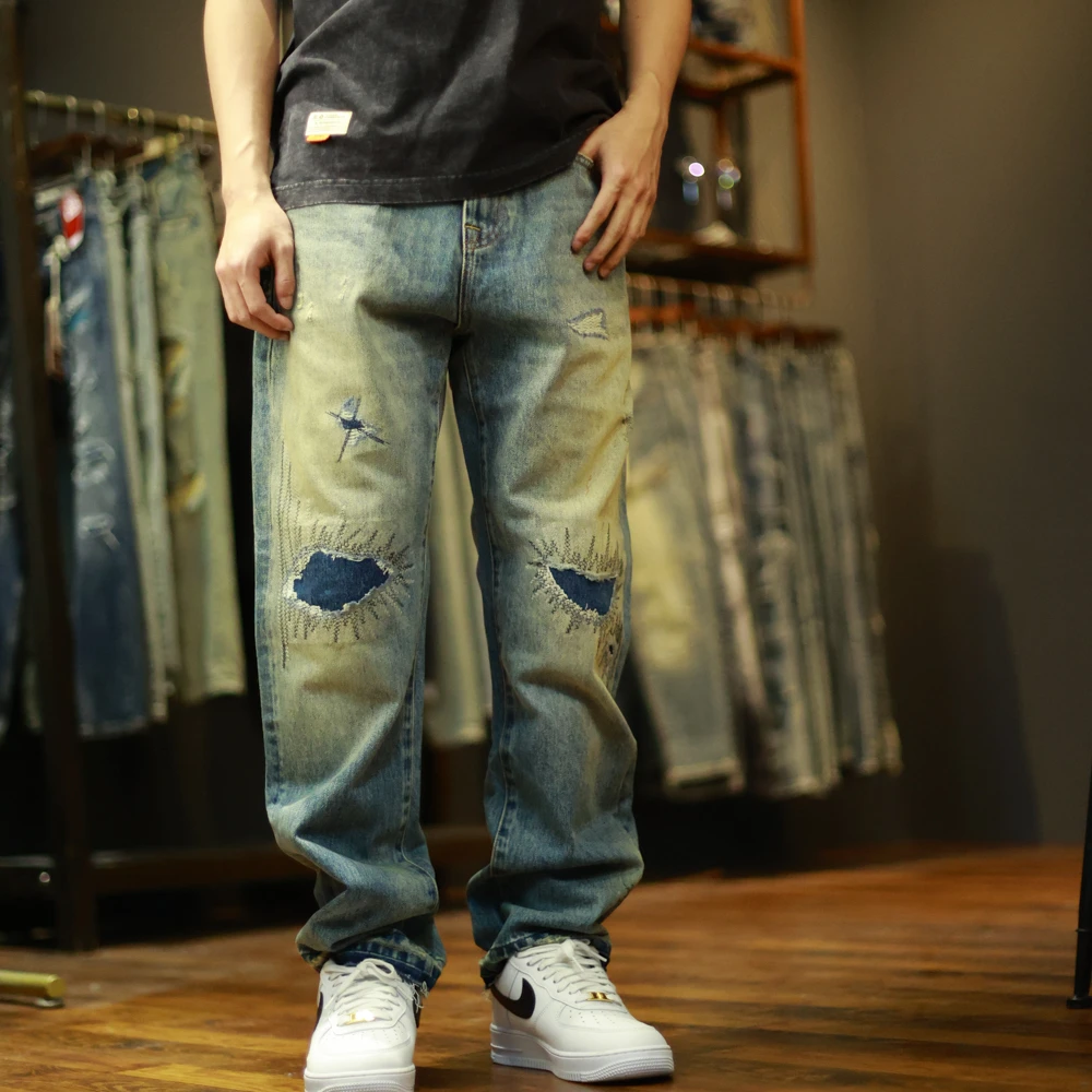 DSQCIFND2破洞休闲牛仔裤休闲男士新款复古男装长裤牛仔裤DP0508
