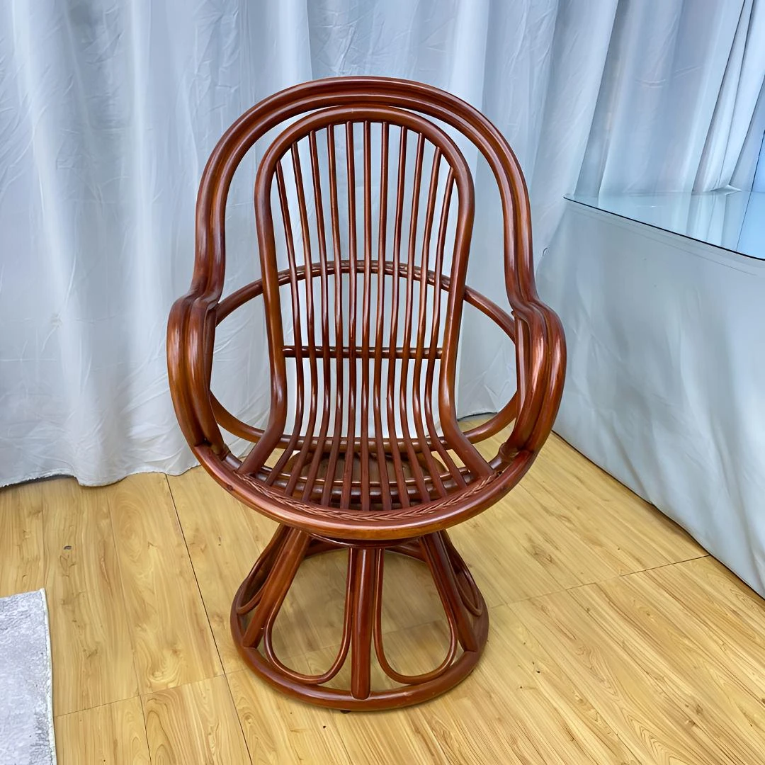 藤王阁品牌天然藤转椅舒适耐用新款玛瑙藤手工制作工厂直销